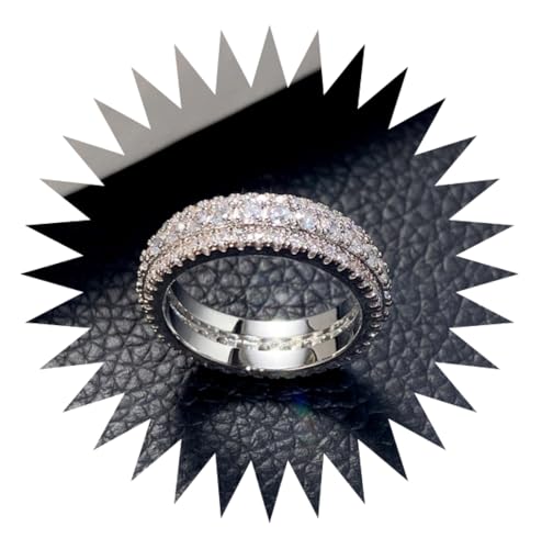 FUSHENGTER Ringe Damen Ring Für Damen Frauen Finger Herren Geschenk Übertriebener Luxus-Unisex-Ring 11F1652S2 von FUSHENGTER