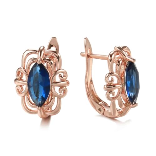 Ohrringe Damen Ohrstecker Earrings 925 Blaue Pferdeauge-Zirkon-Ohrstecker Für Damen, Vintage-Ohrringe, Blau von FUSHENGTER