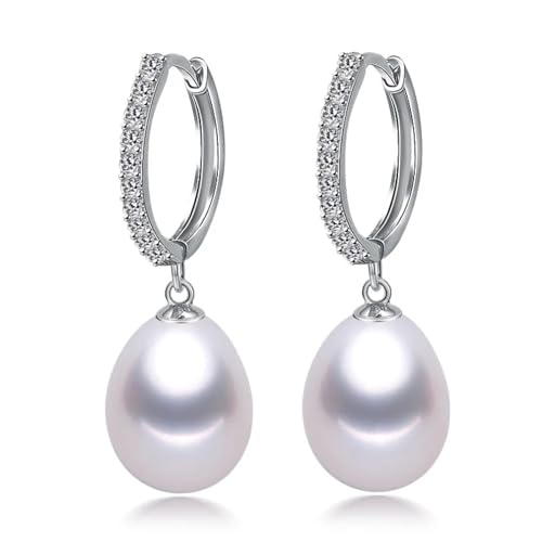 Ohrringe Damen Ohrstecker Frauen Geschenk Damen-Perlenohrringe Weiß Rosa Lila Schwarz Whitepearlearring von FUSHENGTER