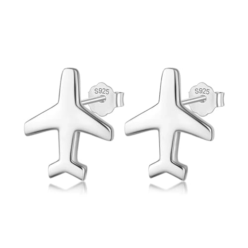 Ohrringe Damen Ohrstecker Frauen Geschenk Flugzeug-Ohrstecker Für Damen, Geschenk Dk002-Silber von FUSHENGTER