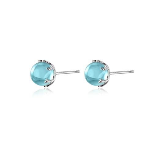 Ohrringe Damen Ohrstecker Frauen Geschenk Modische Runde Blaue Kristall-Ohrstecker Für Frauen, Hochzeitsgeschenk von FUSHENGTER