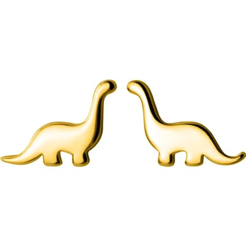 Ohrringe Damen Ohrstecker Frauen Geschenk Niedliche Kleine Dinosaurier-Ohrstecker Für Damen Und Mädchen, Geschenk Ed54-B-Gold von FUSHENGTER