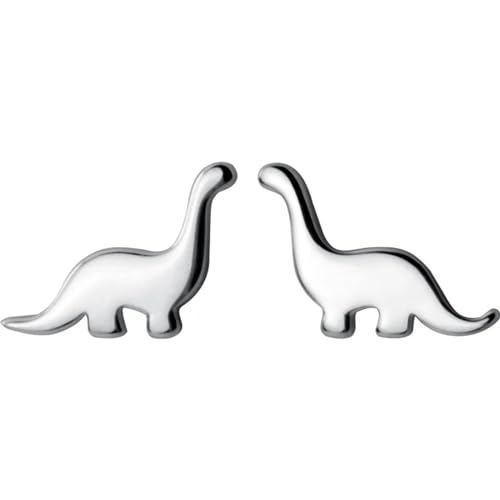 Ohrringe Damen Ohrstecker Frauen Geschenk Niedliche Kleine Dinosaurier-Ohrstecker Für Damen Und Mädchen, Geschenk Ed54-B-Silber von FUSHENGTER