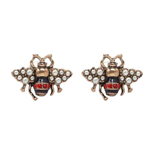Ohrringe Damen Ohrstecker Frauen Geschenk Vintage Elegante Perle Baumelt Ohrringe Blume Frauen Ohrring Charme Mädchen Party Biene von FUSHENGTER
