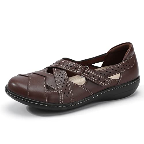 FUSHITON Damen Loafers Mokassin Flache Slip-On Mode Lässig Schuhe Frauen Leder Bootsschuhe Sandalen Pantoffeln Runde Zehe für Mädchen von FUSHITON