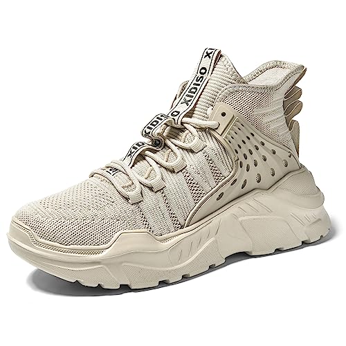 FUSHITON Herren Sportschuhe High Top Turnschuhe Mode Sneakers Freizeitschuhe Laufschuhe Fitnessschuhe Hohe Oben Atmungsaktive Schuhe von FUSHITON