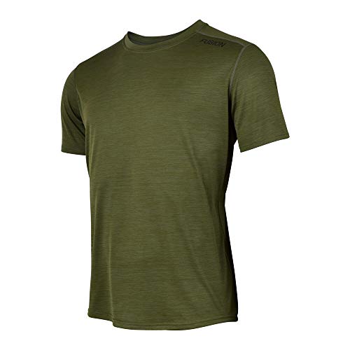 FUSION Mens C3 T-Shirt Laufshirt Herren Trainings Shirt unglaublich weich, atmungsaktiv, schnell trocknend Grün-Melange XL FUSION Mens C3 T-Shirt Laufshirt Herren Trainings Shirt unglaublich weich, atmungsaktiv, schnell trocknend Grün-Melange XL von FUSION Sportswear De