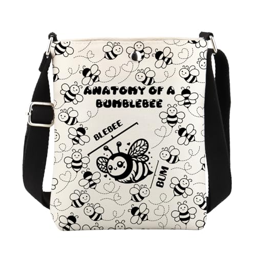 FUSTMW Bumblebee Gifts Anatomy of a Bumblebee Crossbody Bag for Bee Lovers Sling Purse Bumble Bee Messenger Bag, Bumblebee C Bag von FUSTMW