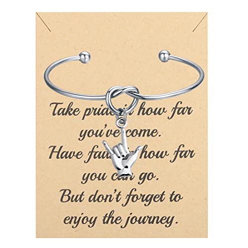 FUSTMW Schlüsselanhänger mit Aufschrift "I Love You", Handzeichen-Sprache, ASL, Schmuck, Gehörlosigkeit, Geschenke mit Aufschrift "There is a Crack in Everything That is How The Light gets in von FUSTMW