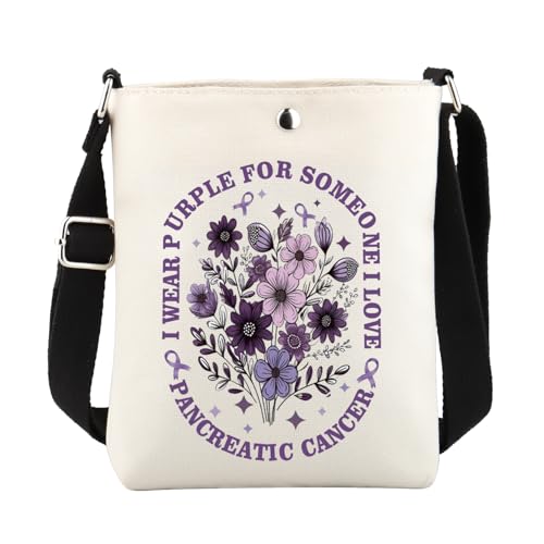 FUSTMW Umhängetasche für Bauchspeicheldrüsenkrebs zum Bewusstsein für Krebs, Überlebende, Geschenke zur Unterstützung von Bauchspeicheldrüsenkrebs, Pancreatic C Bag von FUSTMW