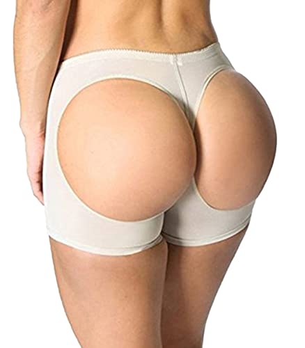 FUT Damen Butt Lifter Body Shaper Bauchkontrolle Höschen Hüftverstärker Unterwäsche Shapewear Jungen Shorts, Beige, XL von FUT