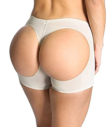 FUT Damen Butt Lifter Body Shaper Bauchkontrolle Höschen Hüftverstärker Unterwäsche Shapewear Jungen Shorts, Beige, XXL von FUT