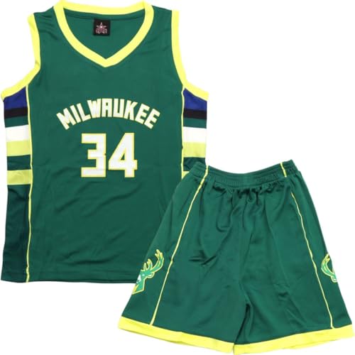 FUTERLY Basketball Trikot Kinder 2 Stücke,Basketball Kinder Trikot,Basketball Kinder Trikot and Shorts,Sleeveless Basketball Trikot,Mode Trikot Basketball Kinder,Basketball Trikot Set für 4-14 Kinder von FUTERLY