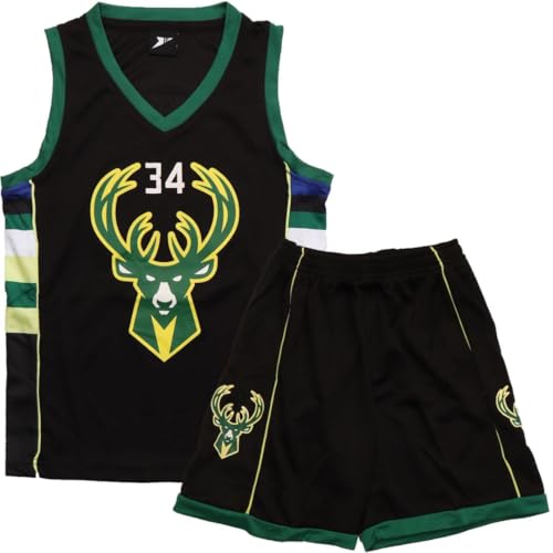 FUTERLY Basketball Trikot Set für Kinder, 4-14 Jahre, Schwarz, Ärmellos, Sleeveless, Knitterfrei, Schnelltrocknend, Unisex, Sportlich, Basketball, Shorts, Kinder, Jungen von FUTERLY