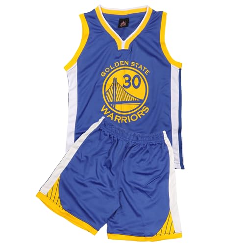 FUTERLY Basketball Trikot Kinder, Basketball Kinder Trikot Training, Kinder Basketball Set, Sleeveless Trikot Basketball Kinder und Shorts,4-5 Kinder,Blau,XS/120 von FUTERLY