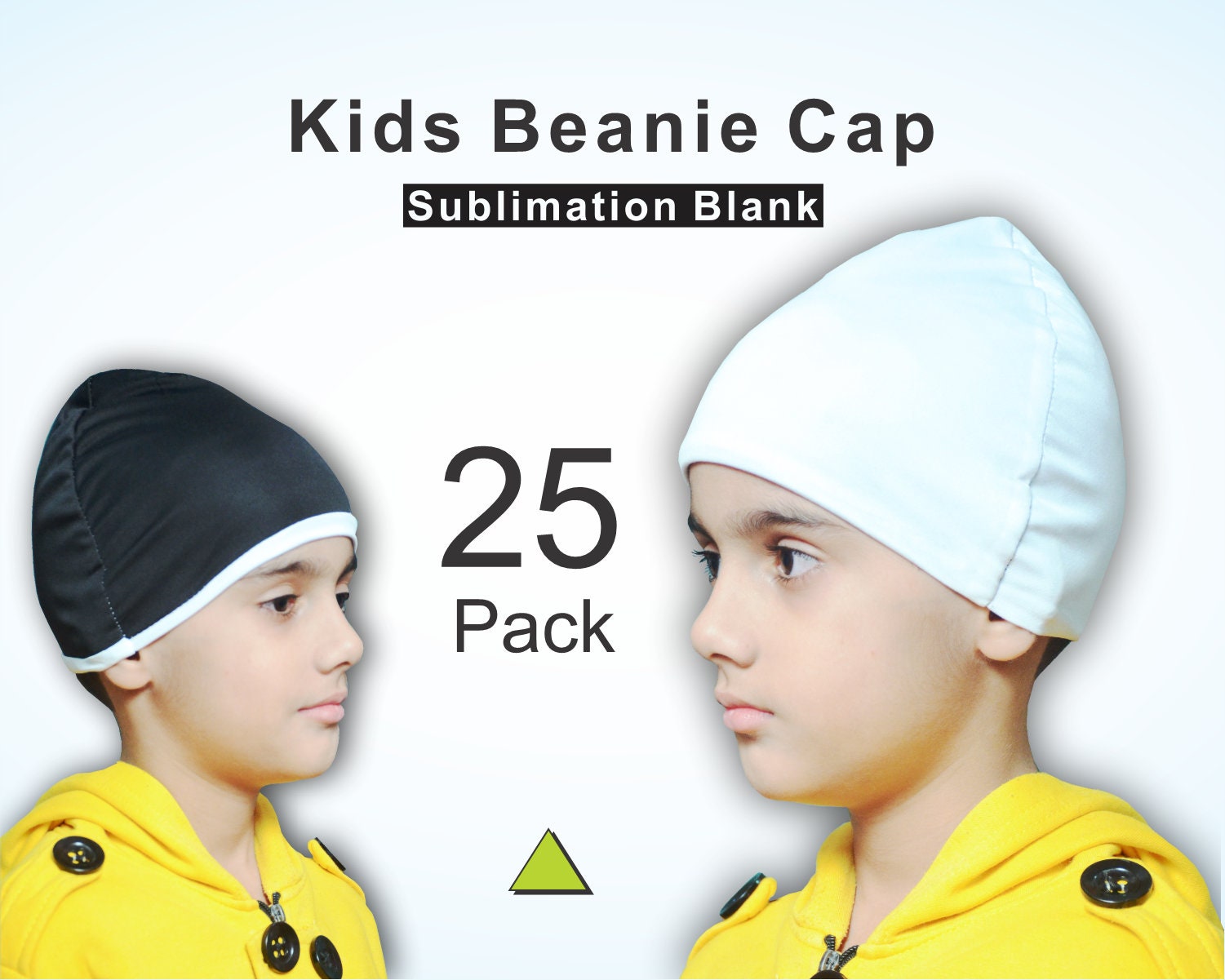 25 Kinder Beanie Mütze Sublimation Blank 100% Polyester Mit Schwarzer Innenschicht - Kids & Jugend Größe Fit Totenkopfmütze von FUTURASUBLIMATION