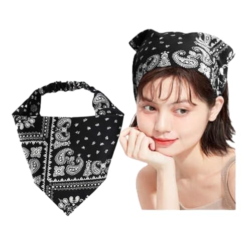 FUTURE TABS Yoga-Stirnband, Bohemian-Paisley-Sport-Schweißband für Damen, Schwarz von FUTURE TABS