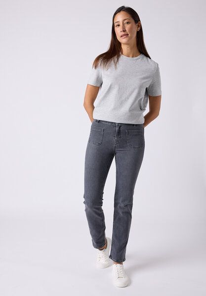 FUTURE:PEOPLE. 05:05 STRAIGHT FIT POCKET - MID WAIST aus weichem Stretch-Denim aus Bio-Baumwoll-Mix (30505 0 1008 ) von FUTURE:PEOPLE.