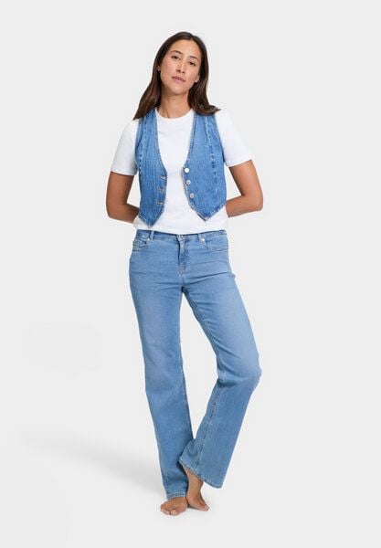 FUTURE:PEOPLE. 06:00 WIDE LEG - MID WAIST- Damen Jeans aus leichtem Stretch-Denim aus Bio-Baumwoll/ Tencel-Mix (30600 1 1004) von FUTURE:PEOPLE.