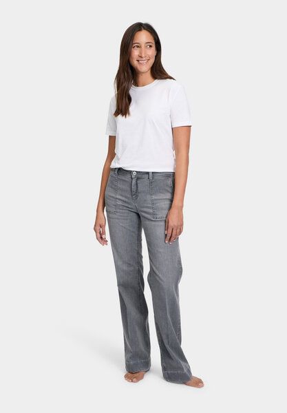FUTURE:PEOPLE. 06:02 WIDE LEG CLASSY - MID WAIST aus leichtem Stretch-Denim aus Bio-Baumwoll/ Tencel-Mix (30602 0 1004) von FUTURE:PEOPLE.