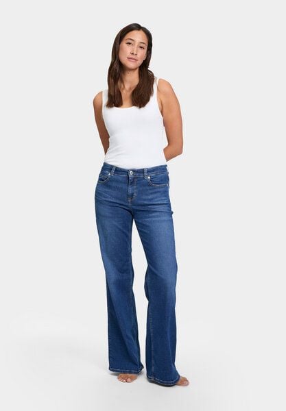FUTURE:PEOPLE. 06:04 WIDE LEG PALAZZO - MID WAIST- Damen Jeans aus leichtem Stretch-Denim aus Bio-Baumwoll/ Tencel-Mix (30604 0 1004) von FUTURE:PEOPLE.