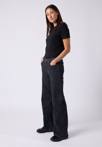 FUTURE:PEOPLE. 06:06 PALAZZO STYLE - MID WAIST aus weichem Stretch-Denim aus Bio-Baumwoll-Mix (30606 0 1008 ) von FUTURE:PEOPLE.