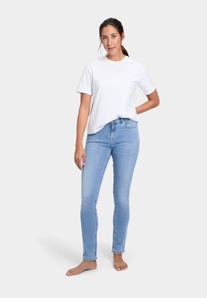 FUTURE:PEOPLE. 09:00 SLIM FIT - MID WAIST- Damen Jeans aus leichtem Stretch-Denim aus Bio-Baumwoll/ Tencel-Mix (30900 0 1004) von FUTURE:PEOPLE.