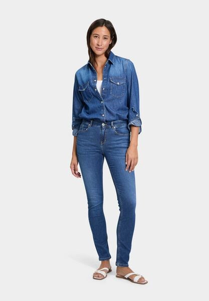 FUTURE:PEOPLE. 09:00 SLIM FIT - MID WAIST- Damen Jeans aus leichtem Stretch-Denim aus Bio-Baumwoll/ Tencel-Mix (30900 0 1004) von FUTURE:PEOPLE.