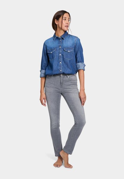 FUTURE:PEOPLE. 09:00 SLIM FIT - MID WAIST- Damen Jeans aus leichtem Stretch-Denim aus Bio-Baumwoll/ Tencel-Mix (30900 0 1004) von FUTURE:PEOPLE.