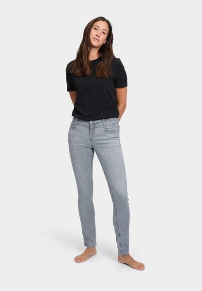 FUTURE:PEOPLE. 09:01 SLIM FIT PEOPLE - MID WAIST- Damen Jeans aus leichtem Stretch-Denim aus Bio-Baumwoll/ Tencel-Mix (30901 0 1004) von FUTURE:PEOPLE.