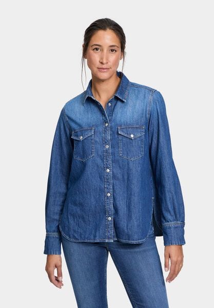 FUTURE:PEOPLE. 20:01 DENIM BLUSE aus leichtem Bio-Baumwoll- Denim für den legeren Look (32001 0 1002) von FUTURE:PEOPLE.