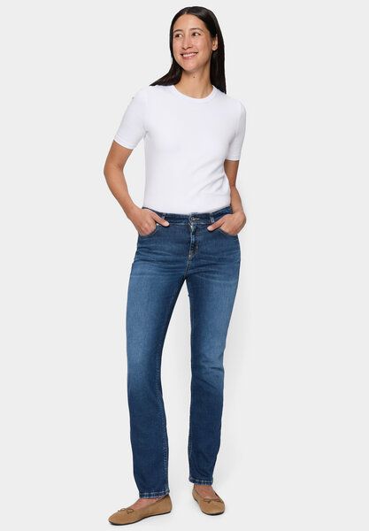 FUTURE:PEOPLE. 05:02 STRAIGHT FIT - MID WAIST- Damen Jeans aus weichem Stretch-Denim aus Bio-Baumwoll-Mix (30503 0 1008) von FUTURE:PEOPLE.