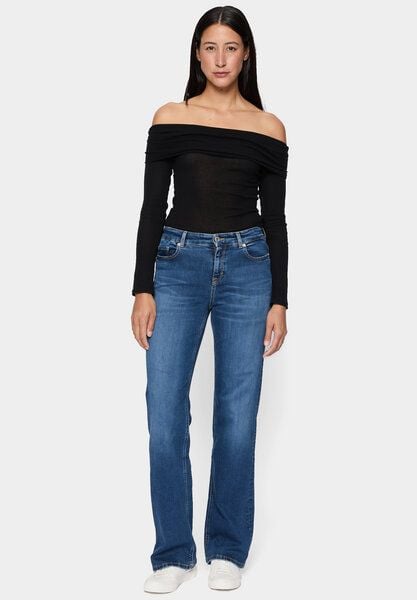 FUTURE:PEOPLE. 06:00 WIDE LEG - MID WAIST- Damen Jeans aus weichem Stretch-Denim aus Bio-Baumwoll-Mix (30600 0 1008) von FUTURE:PEOPLE.