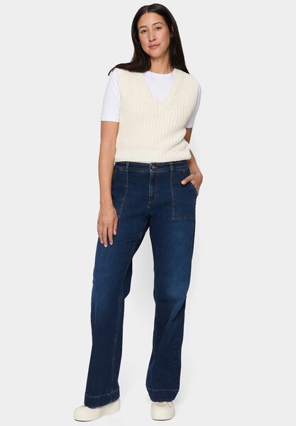 FUTURE:PEOPLE. 06:02 WIDE LEG CLASSY - MID WAIST aus weichem Stretch-Denim aus Bio-Baumwoll-Mix (30602 0 1008) von FUTURE:PEOPLE.