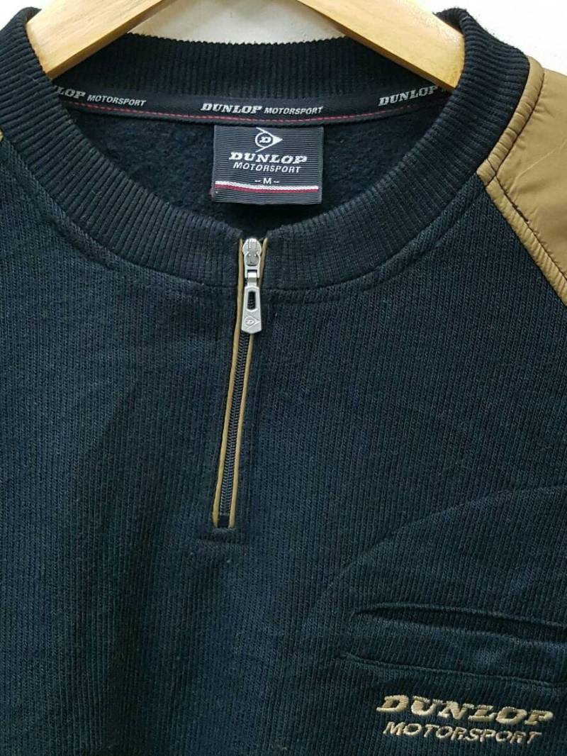 Dunlop Motorsport Half Zipper Sweatshirt Stickerei Logo Nice Design Medium Size von FUTURE81