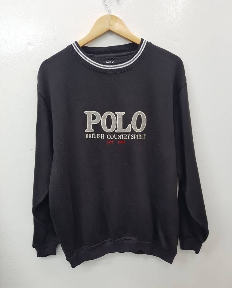 Vintage Polo British County Spirit Big Logo Pullover Crewneck Stickerei Nice Design von FUTURE81
