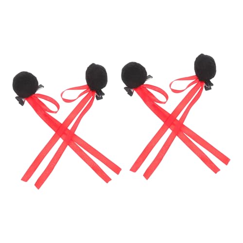 FUTUREORYY 2 Paare Frikadellen-Haarspange Haarbänder für Frauen Haarspangen Haarnadeln für Mädchen Haardekoration für Mädchen kleine Clips für Haare Haarzubehör Polypropylengarn Schwarz von FUTUREORYY