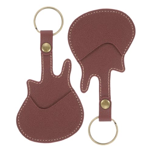 FUTUREORYY 2stücke Gitarrenhalter-schlüsselanhänger Aus Pu-Leder Tragbares Plektrum-etui Organizer-Tasche Für Plektren Aufbewahrungsbox Für Gitarrenzubehör Geeignet Für Akustik von FUTUREORYY