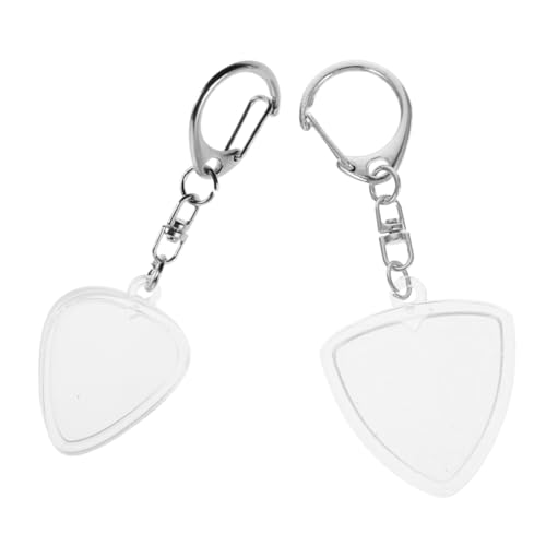FUTUREORYY 2 Stück Gitarrenplektrum Halter Schlüsselanhänger Transparenter Plectrum Organizer mit Leichtem Robustem Material Kompakte Pick Aufbewahrungsbox für Musiker Unterwegs von FUTUREORYY