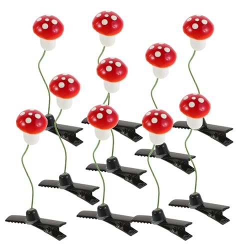 FUTUREORYY 30 Stück Pilzhaarnadel Süßes Haardekoration Mädchen Haarzubehör Party-Haarschmuck Haarspangen süß Haarnadeln für Frauen Haarschmuck für Girly Hair Accessoires Plastik rot von FUTUREORYY