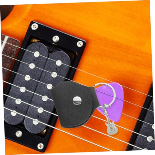 FUTUREORYY 4 Stck Teiliges Gitarrenplektrum Etui aus PU Leder mit Anhänger Tragbare Plektrum Aufbewahrungstasche Schützender Organizer für Verschiedene Plektrumgrößen Modischer von FUTUREORYY