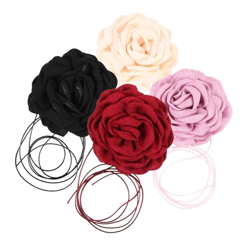 FUTUREORYY 4 Stück Teiliges Damen Rosenkette Große Stoffblumen Halskette Langer Floraler Choker Vielseitiger Modischer Schmuck für Frauen Einzigartiges Design Farbenfrohe Auswahl FUTUREORYY 4 Stück Teiliges Damen Rosenkette Große Stoffblumen Halskette Langer Floraler Choker Vielseitiger Modischer Schmuck für Frauen Einzigartiges Design Farbenfrohe Auswahl von FUTUREORYY