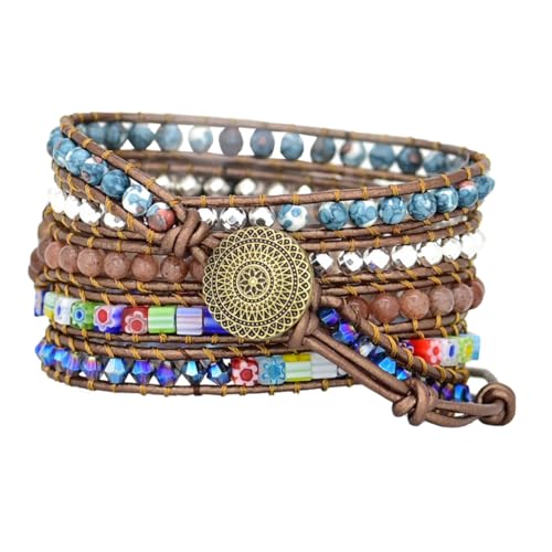 FUTUREORYY Boho Stil Armband Kleines Lederarmband Verstellbar Langlebig Bequemer Ersatz mit Perlen Deko Modisches Uhrenzubehör FUTUREORYY Boho Stil Armband Kleines Lederarmband Verstellbar Langlebig Bequemer Ersatz mit Perlen Deko Modisches Uhrenzubehör von FUTUREORYY