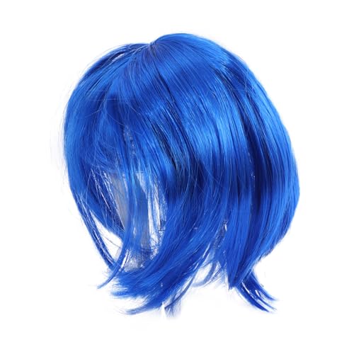 FUTUREORYY Lustige Haustierperücke Katzenkopfhaube Einfach zu Tragen Strapazierfähiges Material Kreatives Fotorequisit für Katzen Niedliches Blaues Haustierzubehör von FUTUREORYY