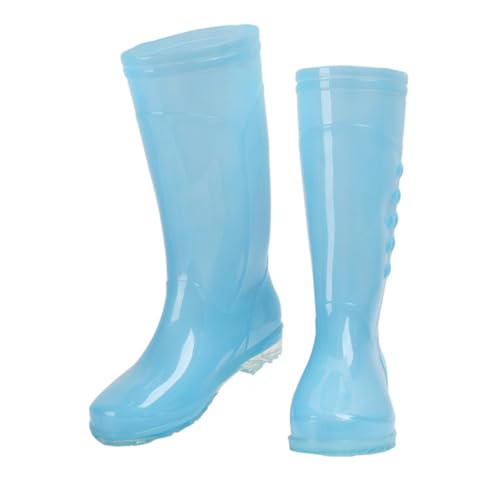 FUTUREORYY wasserdichte Damen Regenstiefel PVC rutschfest und Strapazierfähig Transparente Outdoor Gummistiefel mit Hohem Schaft Modisch Leichter Schutz für Nasse und Schlammige Bedingungen von FUTUREORYY