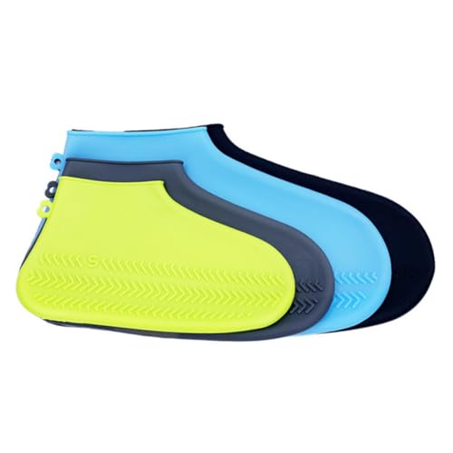 FUTUREORYY wasserdichte Silikon Schuhüberzieher rutschfest Wiederverwendbar Regenschutz Überschuhe für Outdoor Running Camping Garten Schwarz von FUTUREORYY