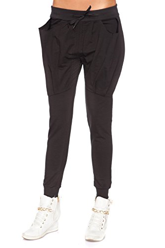 FUTURO FASHION® - Damen Jogginghose mit Taschen - lockerer Schnitt - Größe 36-46 - FT3003 - Schwarz - 46 (XXXL) von FUTURO FASHION