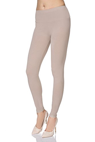 FUTURO FASHION® - Damen Leggings mit hohem Bund - knöchellang - auch in Übergrößen - LWP - Beige - 50 von FUTURO FASHION