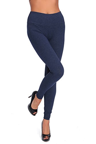 FUTURO FASHION® - Damen Leggings mit hohem Bund - knöchellang - auch in Übergrößen - LWP - Denim - 36 von FUTURO FASHION