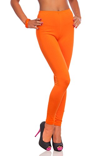 FUTURO FASHION® - Damen Leggings mit hohem Bund - knöchellang - auch in Übergrößen - LWP - Orange - 36 von FUTURO FASHION